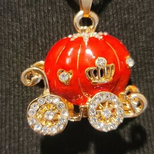 NWT Red Pumpkin Coach necklace by Betsey Johnson